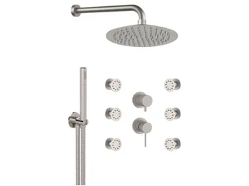 X STYLE INOX - Stainless steel shower set with overhead shower by Remer Rubinetterie - view 2